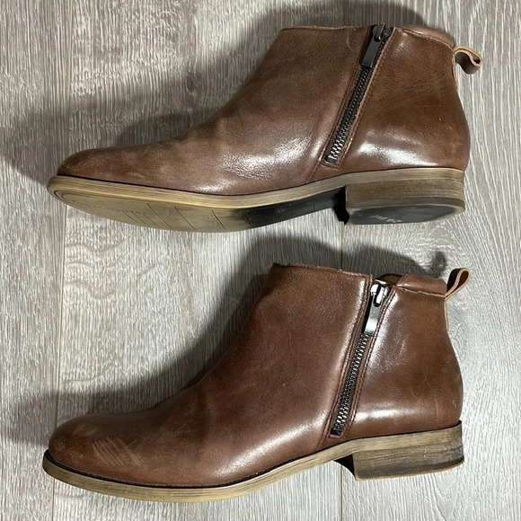 Franco Sarto Leather Keegan Ankle Boots Brown 9M - Picture 9 of 13